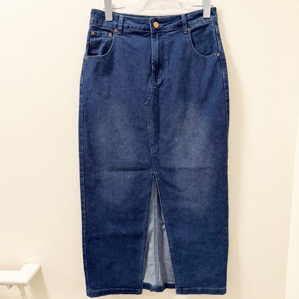 Rachel Zoe High Rise Denim Maxi Skirt - Size 6